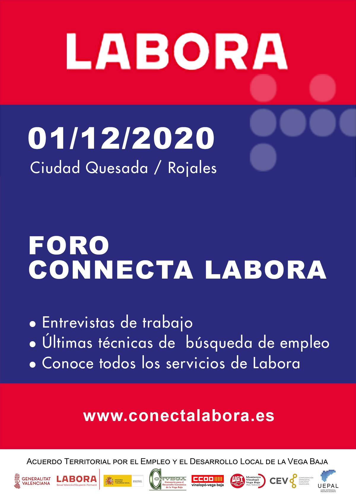 El Fòrum Connecta Labora de Rojales ofrece 60 ofertas de trabajo y talleres de orientación para el empleo